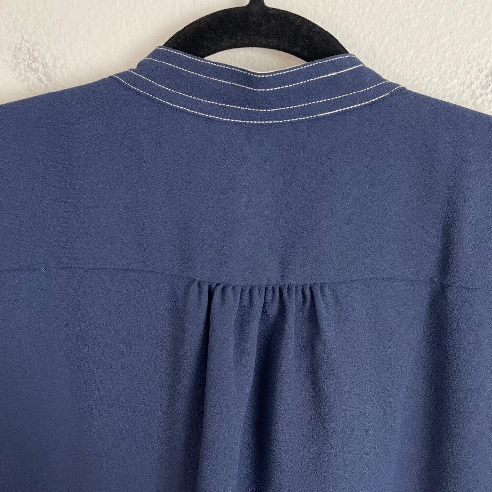 NEW J Crew Womens Plus 16 Navy Shift Dress With Necktie in 365 Crepe Long Sleeve - Picture 14 of 16